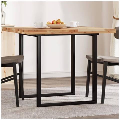 Piano Tavolo Quadrato 90x90x4 Cm In Legno Massello Di Acacia - Foto 1