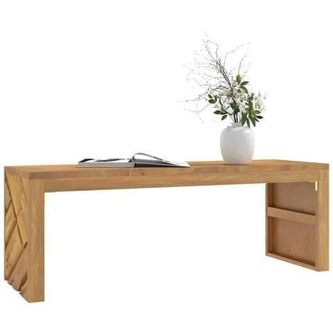 Tavolino Da Salotto 110x35x38 Cm In Legno Massello Di Teak - Foto 1