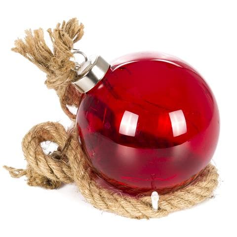 Palla Decorativa Di Natale Da 9 Cm Con 14 Led. Corda Naturale Per Appendere Di 60 Cm. - Foto 1