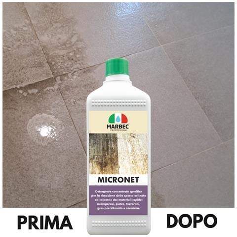 Micronet 1lt + Tampone In Melamina - Detergente Per Gres Porcellanato E Pietre - Foto 2