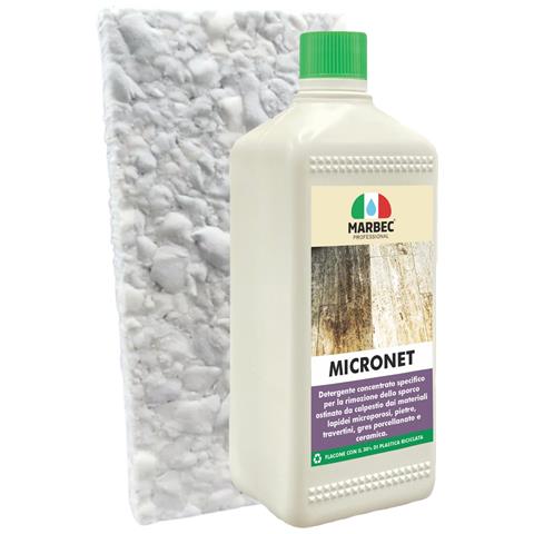 Micronet 1lt + Tampone In Melamina - Detergente Per Gres Porcellanato E Pietre - Foto 1