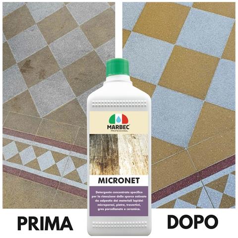 Micronet 1lt + Tampone In Melamina - Detergente Per Gres Porcellanato E Pietre - Foto 5