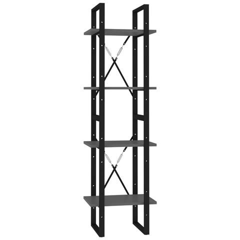 Lusso Casadino - Libreria A 4 Ripiani Grigia 40x30x140 Cm In Legno Multistrato - Foto 1