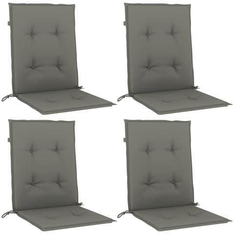 Cuscini Sedia Schiena Bassa 4 Pz Grigio Mélange 100x50x4 Cm - Foto 2