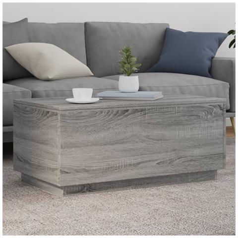 Lusso Casadino -  Tavolino Da Soggiorno Con Luci Led Grigio Sonoma 90x50x40 Cm - Foto 8