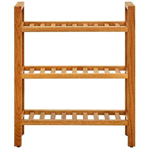 Scarpiera Con 3 Ripiani 50x27x60 Cm In Legno Massello Di Rovere - Foto 1