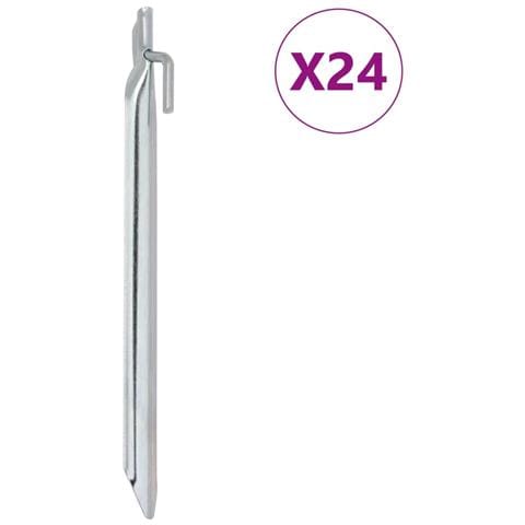 Picchetti Tenda 24 pz a Forma di V 25 cm Ø20 mm Acciaio Zincato - Foto 1