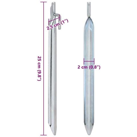 Picchetti Tenda 24 pz a Forma di V 25 cm Ø20 mm Acciaio Zincato - Foto 6
