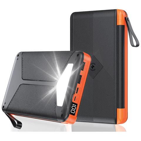 Alya Solar Powerbank 20000 Mah Con Lampada Micro Usb / Usb-c / Lightning - Foto 3