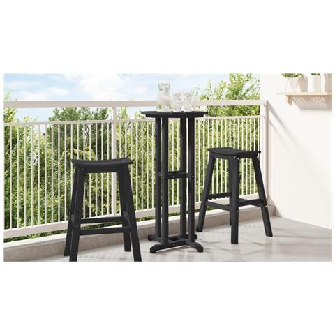 Tavolo Bar Nero 55x55x107 cm HDPE - Foto 2