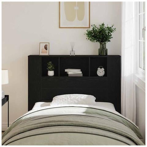 Testata Armadio Nera Rovere 120x19x104,5 cm Legno ingegnerizzato - Foto 2