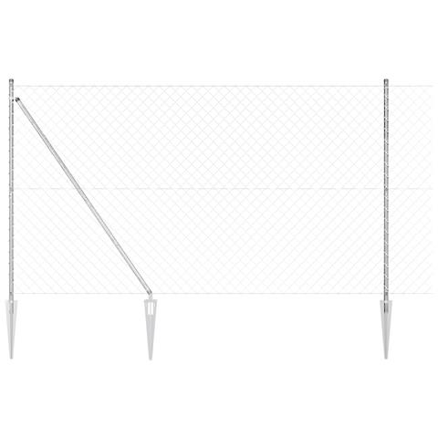 Recinzione a maglie di catena con 7 pali a picco 1.6x10 m in Acciaio zincato - Foto 1