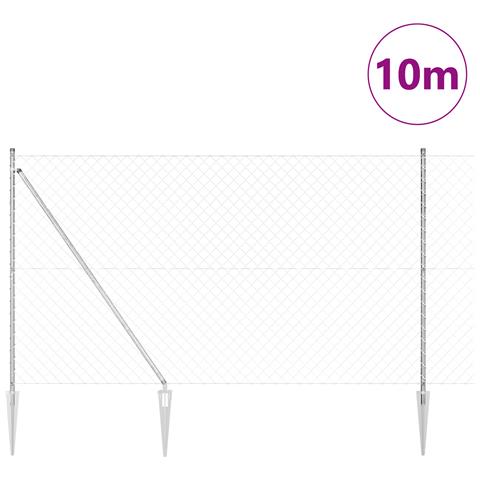 Recinzione a maglie di catena con 7 pali a picco 1.6x10 m in Acciaio zincato - Foto 2