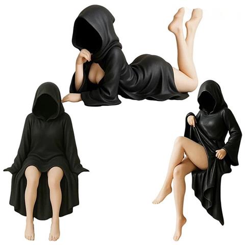 Statuetta Decorativa Regina In Veste Nera - Ornamento Misterioso Per Casa E Ufficio - Foto 2