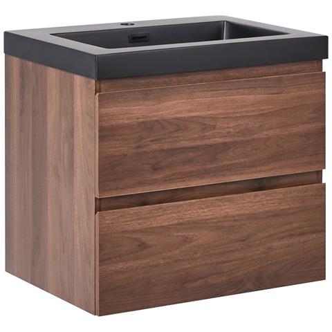 Mobiletto Con Lavabo Cardiel 60 Cm Marrone Scuro - Foto 2