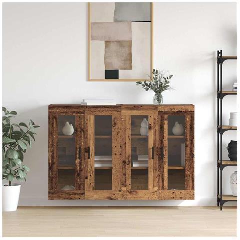 Armadi da Muro 2 pcs Legno vecchio 69.5 x 34 x 90 cm - Foto 2