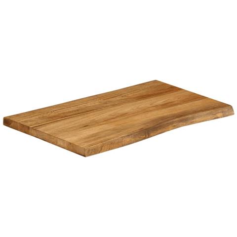 Piano per Tavolo 90x60x3,8cm Bordi Vivi in Legno Massello Mango - Foto 2