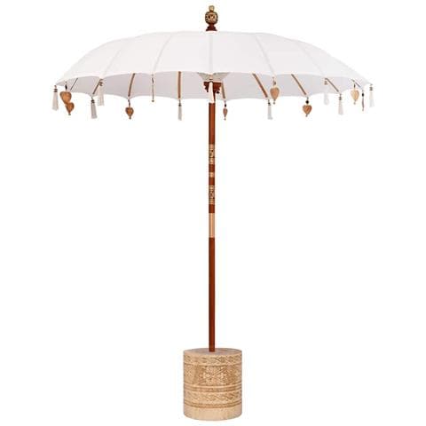 Parasol Balinese Crema 180-190 cm Cotone, legno massello - Foto 1