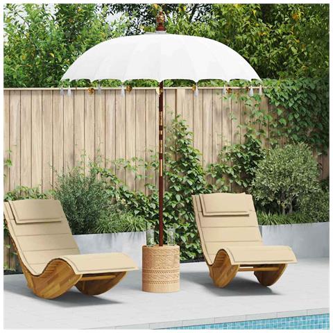 Parasol Balinese Crema 180-190 cm Cotone, legno massello - Foto 2