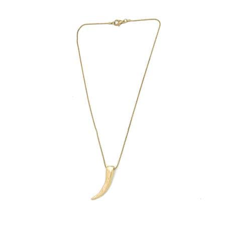 Collana Girocollo Con Corno E Zanna D'oro - Foto 1