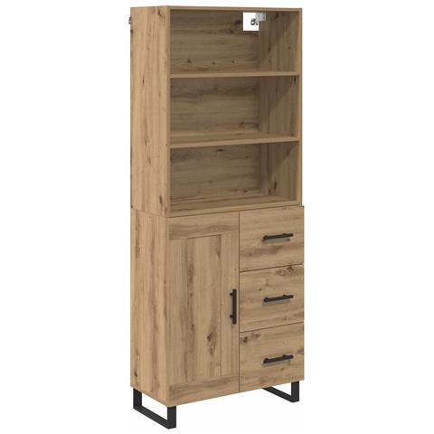 Credenza con cassetto Rovere artigianale 69,5 x 34 x 180 cm - Foto 1