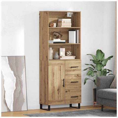 Credenza con cassetto Rovere artigianale 69,5 x 34 x 180 cm - Foto 2