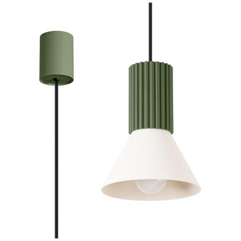 Lampada A Sospensione Estria 1 Beige /verde Oliva Sl. 1872 - Soppalco Lampada A Sospensione Beige /verde Oliva 120x14x14 Cm - Foto 1