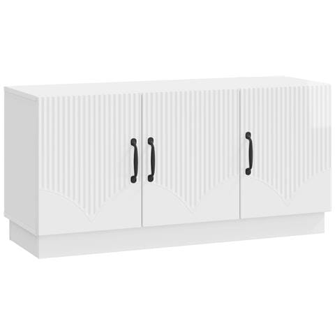 Mobile TV Bianco Lucido 99 x 34,5 x 47 cm Legno ingegnerizzato - Foto 1