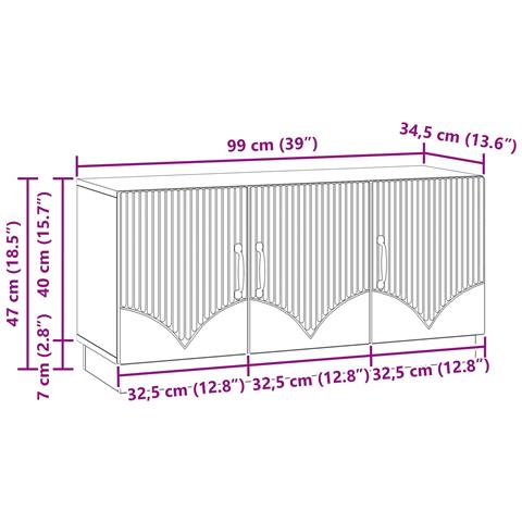 Mobile TV Bianco Lucido 99 x 34,5 x 47 cm Legno ingegnerizzato - Foto 9
