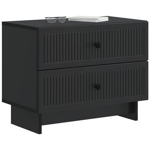 Armadio da Notte Nero 62 x 34,5 x 47,5 cm Legno ingegnerizzato - Foto 2