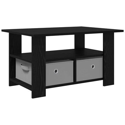 Tavolino da salotto con cassetto Rovere Nero 77 x 55 x 42 cm - Foto 1