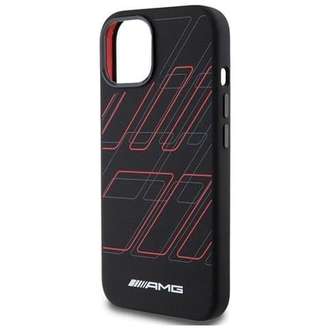 Amg Custodia Magsafe In Silicone Con Grande Motivo A Rombi Per Iphone 15/14/13 - Nera - Foto 2