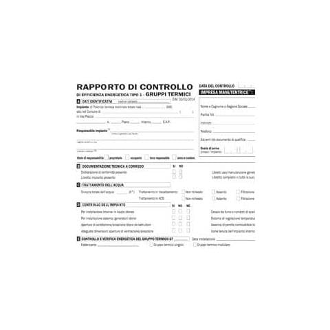 25 rapporti di controllo efficienza energ. t1 gruppi term. 31x21cm snap3c. e9091t1 - Foto 1