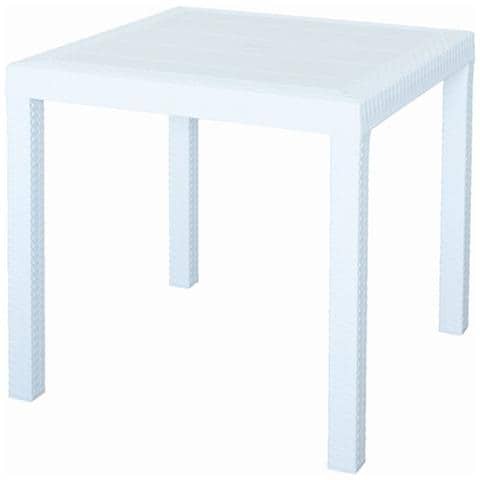 Tavolo Dallas In Rattan Colore Bianco - Foto 2