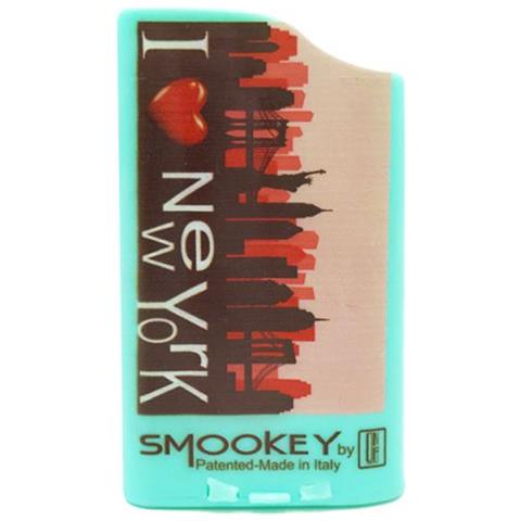 1 Posacenere Tascabile Smookey Ignifugo Porta Accendino Bic Mozziconi I Love New York Verde - Foto 1