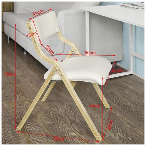 Sedia Pieghevole, stil Sedia, sedia Da Scrivania, in Betulla, beige, Fst40-w - Foto 2