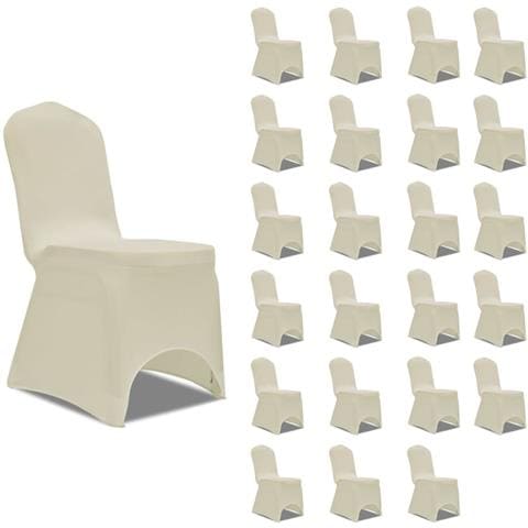 Coprisedie In Tessuto Elasticizzato Crema 24 Pz - Foto 1