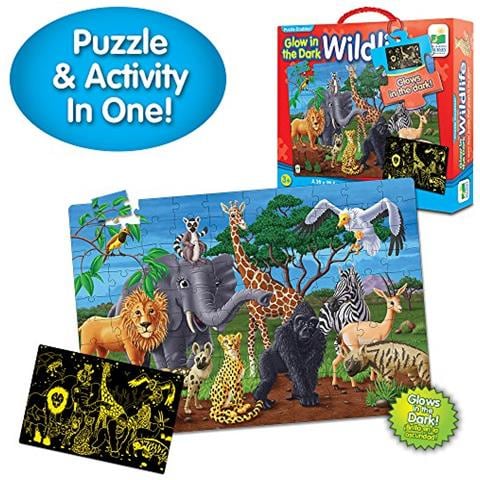 Il Puzzle Del Viaggio Di Apprendimento Raddoppia Bagliore Al Buio - Fauna Selvatica - Puzzle Prescolare Da 100 Pezzi Bagliore Al Buio (3 X 2 Piedi) - Regali Educativi Per Ragazzi E Ragazze Dai 3 Anni In Su - Foto 1