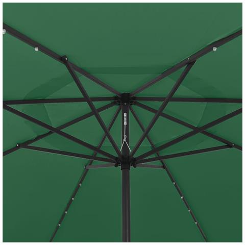 Ombrellone da Giardino con Luci LED 400 cm Verde - Foto 7