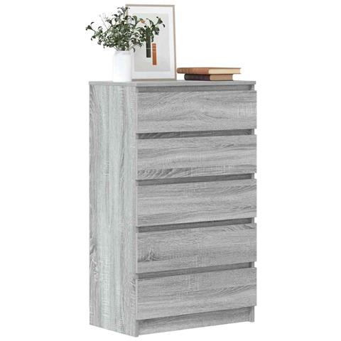 Cassettiera Grigio Sonoma 60x36x103 Cm In Legno Multistrato - Foto 2