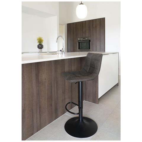 Set 2 Sgabelli Alti Middelfart - Grigio - Microfibra - 43x43x108 Cm - Foto 2