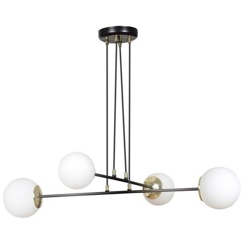 Lampada A Sospensione Ognis - Nero, Bianco - Acciaio Verniciato A Polvere, Vetro - 75x100x75 Cm - Foto 1