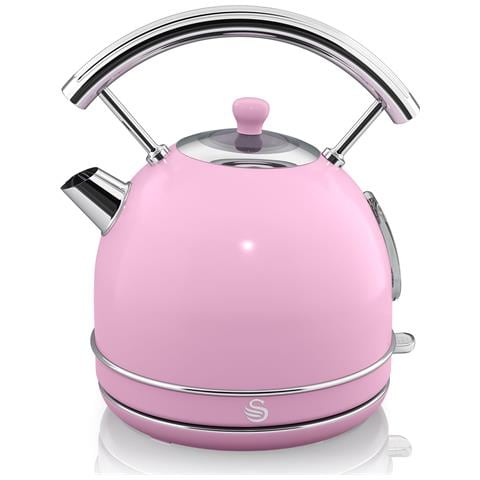 Sk14630pneu Retro Bollitore Elettrico 1,8l, Design Vintage, Senza Fili, Acciaio Inossidabile 3000w Rosa - Foto 1