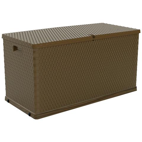 Baule Cassapanca Multiuso Garden Rattan Resina 120x57x63 Cm - Foto 1