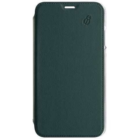 Custodia Per Iphone 11 Premium In Pelle Con Retro Cristal E Portacarte, Verde Scuro - Foto 1