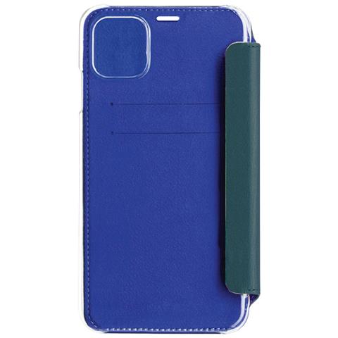 Custodia Per Iphone 11 Premium In Pelle Con Retro Cristal E Portacarte, Verde Scuro - Foto 4