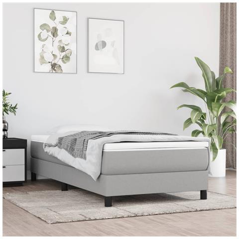 Materasso A Molle Per Bambini Grigio Chiaro 80x160 Cm Tessuto - Foto 1