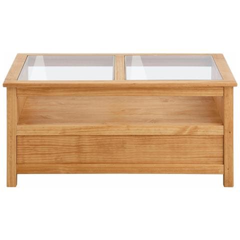 Selma Tavolino In Vetro E Pino Naturale - Foto 6