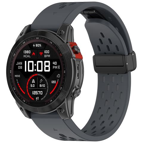 Cinturino Orologio In Silicone Da 22 Mm Per Garmin Epix Pro 47 Mm /fenix 7/fenix 7 Pro Darkgrey - Foto 1