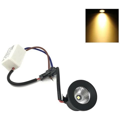Faretto Led 1w A Incasso Mini Punto Luce Calda 3000 K Bordo Nero - Foto 1